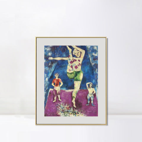 INVIN ART Mental Framed Canvas Giclee Print Art Rhythmic gymnastics by Marc Chagall Wall Art Living Room Home Office Decorations