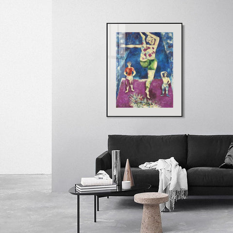 INVIN ART Mental Framed Canvas Giclee Print Art Rhythmic gymnastics by Marc Chagall Wall Art Living Room Home Office Decorations