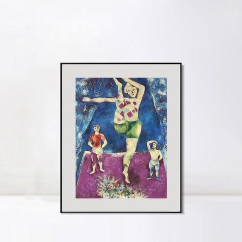 INVIN ART Mental Framed Canvas Giclee Print Art Rhythmic gymnastics by Marc Chagall Wall Art Living Room Home Office Decorations