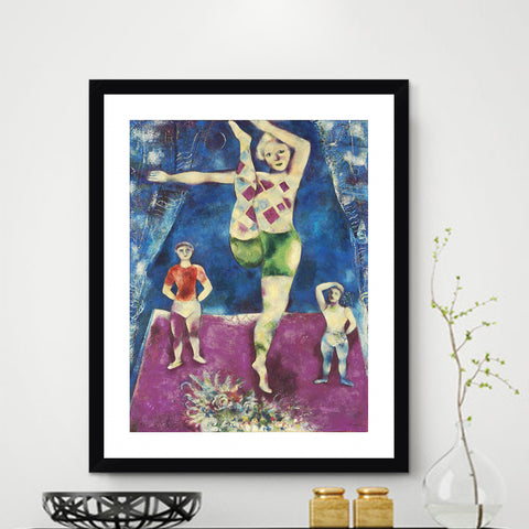 INVIN ART Framed Canvas Giclee Print Art Rhythmic Gymnastics by Marc Chagall Wall Art Living Room Home Office Decorations