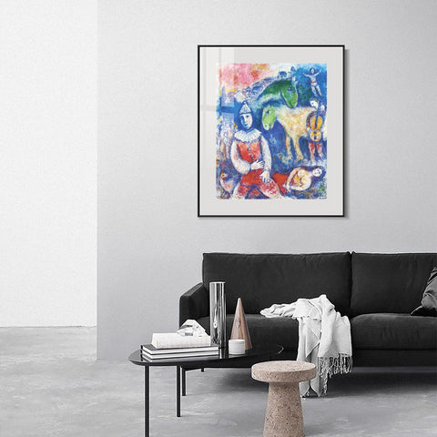 INVIN ART Mental Framed Canvas Giclee Print Art Rider and  horses by Marc Chagall Wall Art Living Room Home Office Decorations