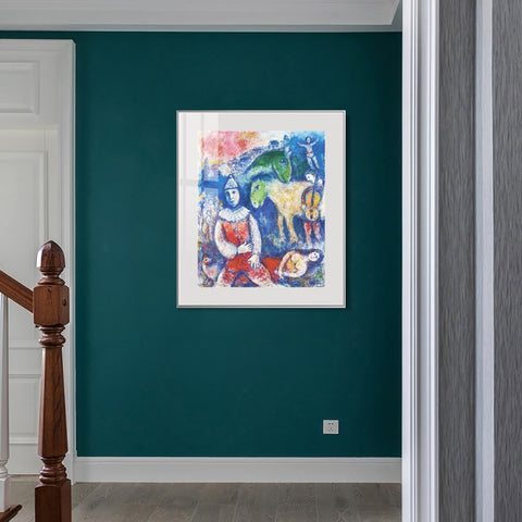 INVIN ART Mental Framed Canvas Giclee Print Art Rider and  horses by Marc Chagall Wall Art Living Room Home Office Decorations