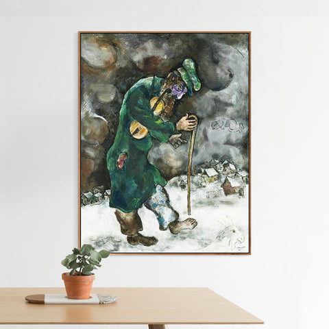 INVIN ART Framed Canvas Giclee Print Art Vagrant by Marc Chagall Wall Art Living Room Home Office Decorations