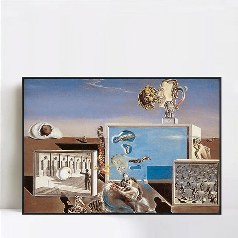 INVIN ART Framed Canvas Giclee Print Art Piaceri Illuminati by Salvador Dali Wall Art