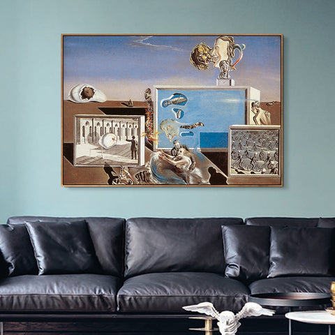 INVIN ART Framed Canvas Giclee Print Art Piaceri Illuminati by Salvador Dali Wall Art