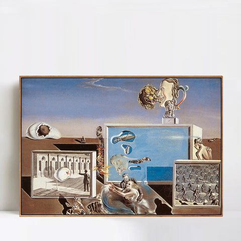 INVIN ART Framed Canvas Giclee Print Art Piaceri Illuminati by Salvador Dali Wall Art