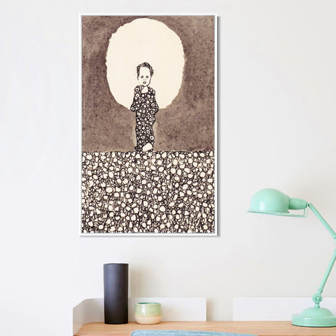 INVIN ART Framed Canvas Giclee Print Standing by Egon Schiele Wall Art Living Room Home Office Decorations