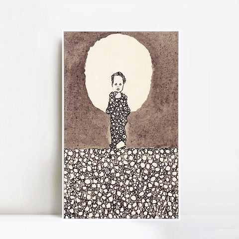 INVIN ART Framed Canvas Giclee Print Standing by Egon Schiele Wall Art Living Room Home Office Decorations