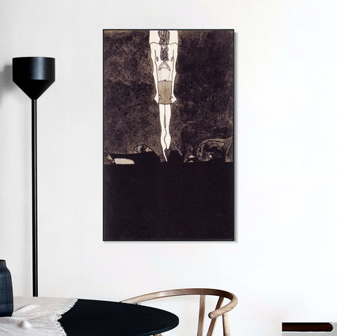 INVIN ART Framed Canvas Giclee Print Abstract by Egon Schiele Wall Art Living Room Home Office Decorations
