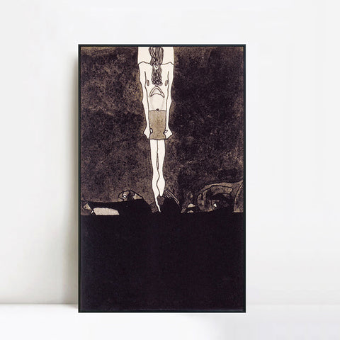 INVIN ART Framed Canvas Giclee Print Abstract by Egon Schiele Wall Art Living Room Home Office Decorations