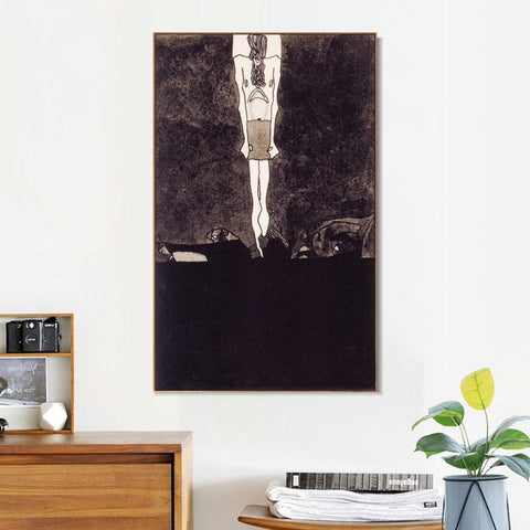 INVIN ART Framed Canvas Giclee Print Abstract by Egon Schiele Wall Art Living Room Home Office Decorations