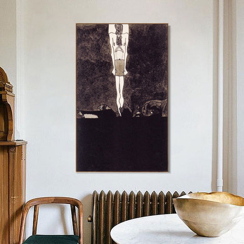 INVIN ART Framed Canvas Giclee Print Abstract by Egon Schiele Wall Art Living Room Home Office Decorations