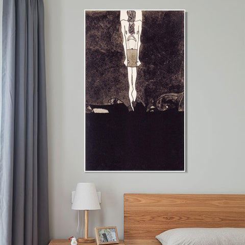INVIN ART Framed Canvas Giclee Print Abstract by Egon Schiele Wall Art Living Room Home Office Decorations