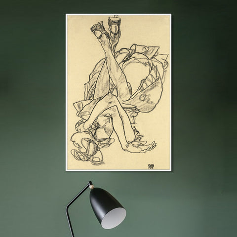INVIN ART Framed Canvas Giclee Print Series#53 by Egon Schiele Wall Art Living Room Home Office Decorations