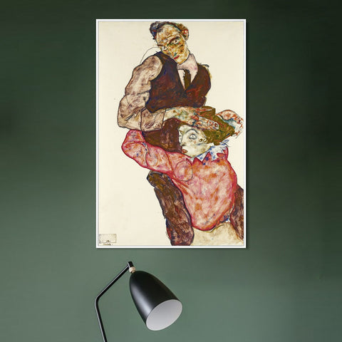 INVIN ART Framed Canvas Giclee Print Series#54 by Egon Schiele Wall Art Living Room Home Office Decorations