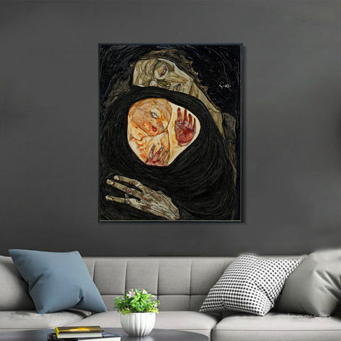 INVIN ART Framed Canvas Giclee Print Series#62 by Egon Schiele Wall Art Living Room Home Office Decorations