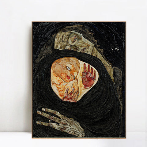 INVIN ART Framed Canvas Giclee Print Series#62 by Egon Schiele Wall Art Living Room Home Office Decorations