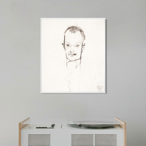 INVIN ART Framed Canvas Giclee Print Man#66 by Egon Schiele Wall Art Living Room Home Office Decorations
