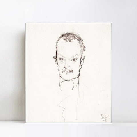 INVIN ART Framed Canvas Giclee Print Man#66 by Egon Schiele Wall Art Living Room Home Office Decorations