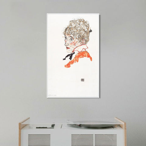 INVIN ART Framed Canvas Giclee Print Woman#70 by Egon Schiele Wall Art Living Room Home Office Decorations