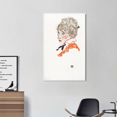 INVIN ART Framed Canvas Giclee Print Woman#70 by Egon Schiele Wall Art Living Room Home Office Decorations