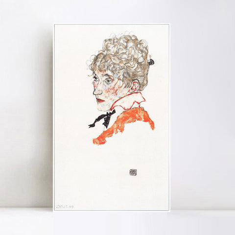 INVIN ART Framed Canvas Giclee Print Woman#70 by Egon Schiele Wall Art Living Room Home Office Decorations
