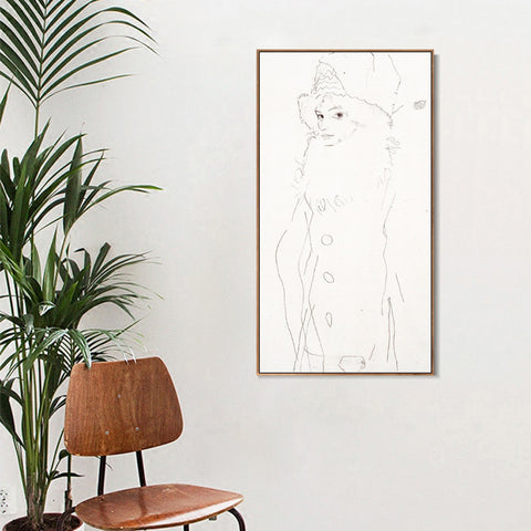INVIN ART Framed Canvas Giclee Print woman with hat#76 by Egon Schiele Wall Art Living Room Home Office Decorations