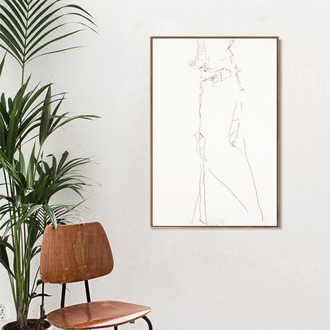 INVIN ART Framed Canvas Giclee Print woman with hat#77 by Egon Schiele Wall Art Living Room Home Office Decorations