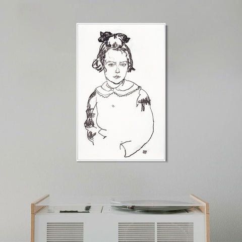 INVIN ART Framed Canvas Giclee Print Woman#79 by Egon Schiele Wall Art Living Room Home Office Decorations