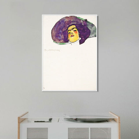 INVIN ART Framed Canvas Giclee Print Sleeping woman#81 by Egon Schiele Wall Art Living Room Home Office Decorations
