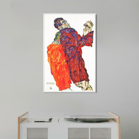 INVIN ART Framed Canvas Giclee Print The Poet by Egon Schiele Wall Art Living Room Home Office Decorations