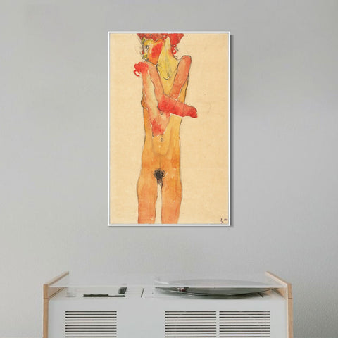 INVIN ART Framed Canvas Giclee Print Nude Woman by Egon Schiele Wall Art Living Room Home Office Decorations