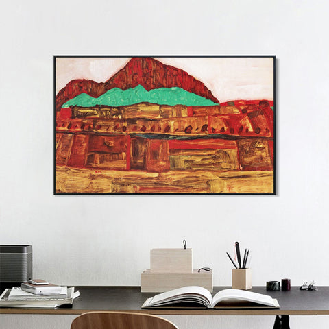 INVIN ART Framed Canvas Giclee Print Series#109 by Egon Schiele Wall Art Living Room Home Office Decorations