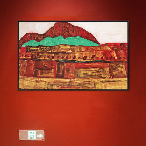 INVIN ART Framed Canvas Giclee Print Series#109 by Egon Schiele Wall Art Living Room Home Office Decorations