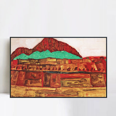 INVIN ART Framed Canvas Giclee Print Series#109 by Egon Schiele Wall Art Living Room Home Office Decorations