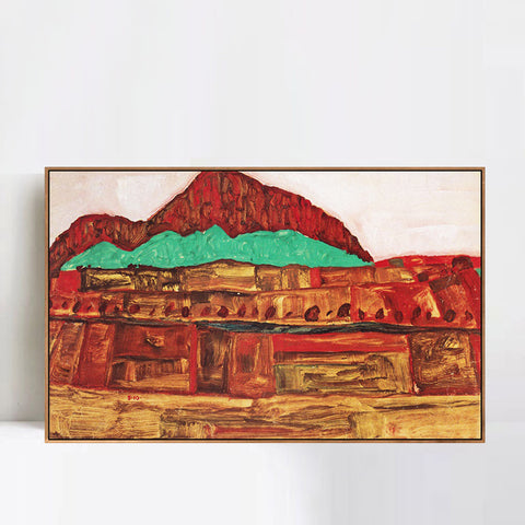 INVIN ART Framed Canvas Giclee Print Series#109 by Egon Schiele Wall Art Living Room Home Office Decorations