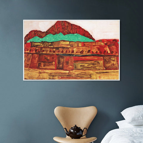 INVIN ART Framed Canvas Giclee Print Series#109 by Egon Schiele Wall Art Living Room Home Office Decorations