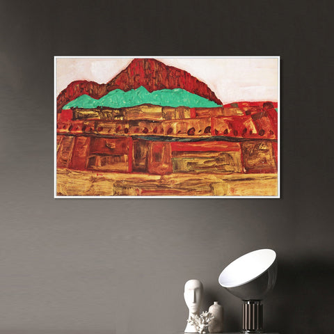 INVIN ART Framed Canvas Giclee Print Series#109 by Egon Schiele Wall Art Living Room Home Office Decorations