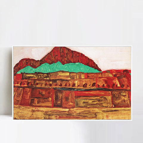 INVIN ART Framed Canvas Giclee Print Series#109 by Egon Schiele Wall Art Living Room Home Office Decorations