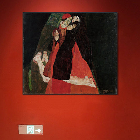 INVIN ART Framed Canvas Giclee Print Series#113 by Egon Schiele Wall Art Living Room Home Office Decorations