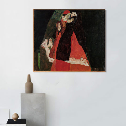 INVIN ART Framed Canvas Giclee Print Series#113 by Egon Schiele Wall Art Living Room Home Office Decorations