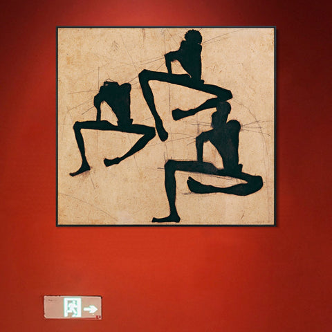 INVIN ART Framed Canvas Giclee Print Dancing#114 by Egon Schiele Wall Art Living Room Home Office Decorations