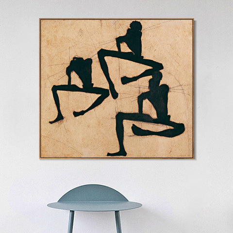 INVIN ART Framed Canvas Giclee Print Dancing#114 by Egon Schiele Wall Art Living Room Home Office Decorations