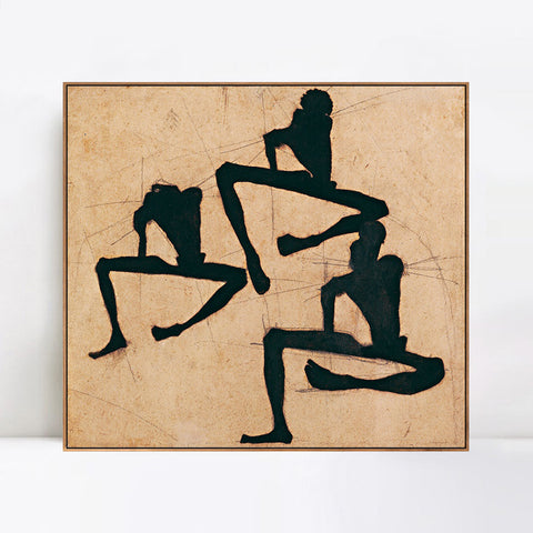 INVIN ART Framed Canvas Giclee Print Dancing#114 by Egon Schiele Wall Art Living Room Home Office Decorations