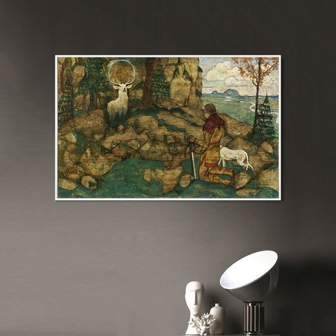 INVIN ART Framed Canvas Giclee Print Kneeling man by Egon Schiele Wall Art Living Room Home Office Decorations