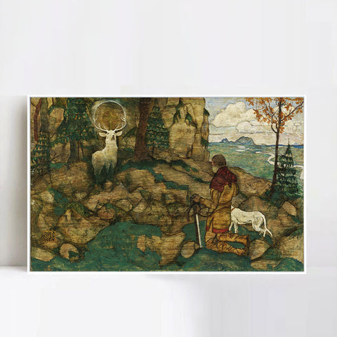 INVIN ART Framed Canvas Giclee Print Kneeling man by Egon Schiele Wall Art Living Room Home Office Decorations