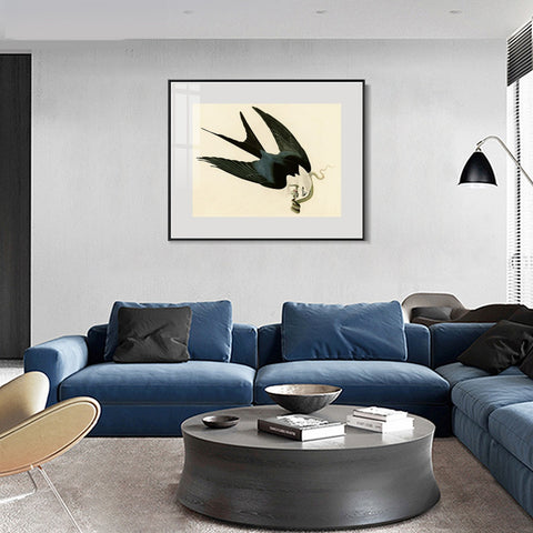 INVIN ART Metal Framed Canvas Giclee Print Swallow-tailed_Hawk by John James Audubon Wall Art Living Room Home Office Decorations