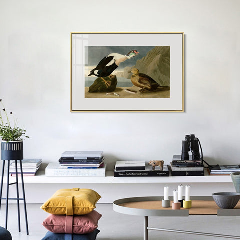 INVIN ART Metal Framed Canvas Giclee Print King Duck by John James Audubon Wall Art Living Room Home Office Decorations