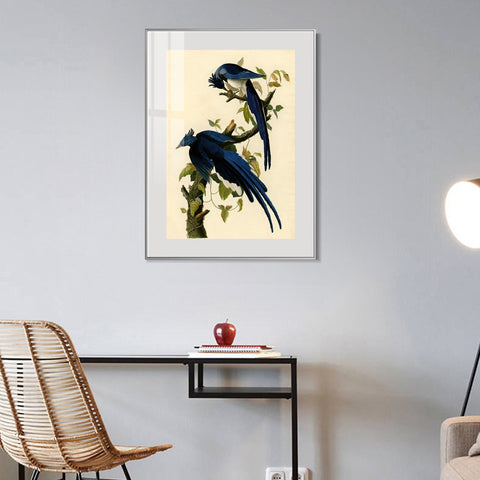 INVIN ART Metal Framed Canvas Giclee Print Little Screech Owl by John James Audubon Wall Art Living Room Home Office Decorations