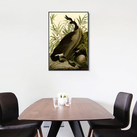 INVIN ART Framed Canvas Giclee Print Canada Goose#40 by John James Audubon Wall Art Living Room Home Office Decorations